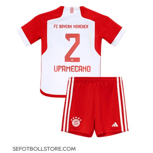 Bayern Munich Dayot Upamecano #2 Replika babykläder Hemmaställ Barn 2023-24 Kortärmad (+ korta byxor)